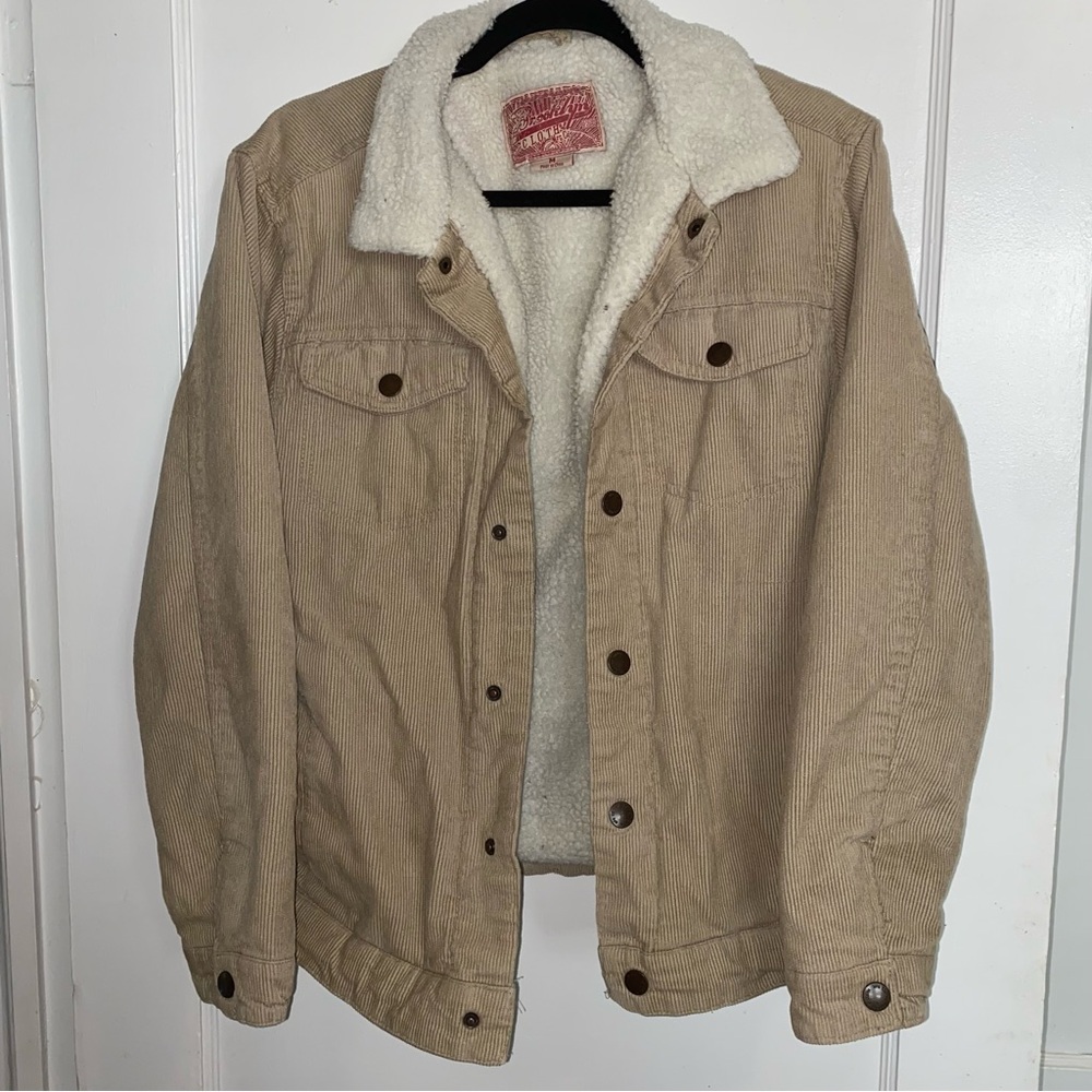 Brooklyn Cloth Tan Corduroy Sherpa-Lined Shirt Jacket